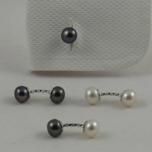 Pearl and Silver cufflinks