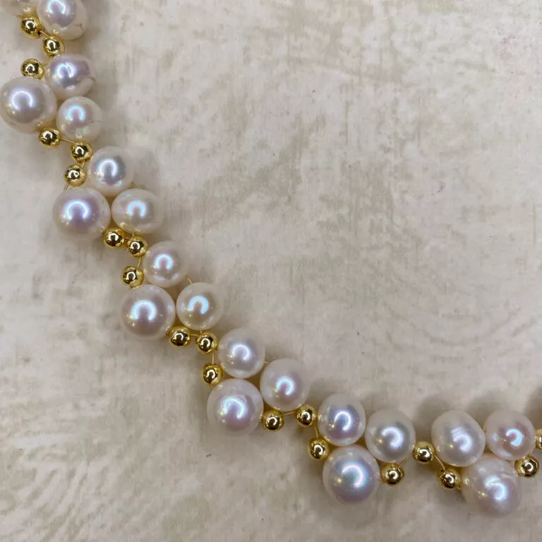 Bridgerton White Pearl Collar Necklace The Real Pearl Co