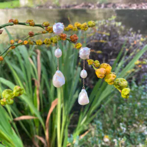 Keshi and Baroque Pearl Drop Earrings